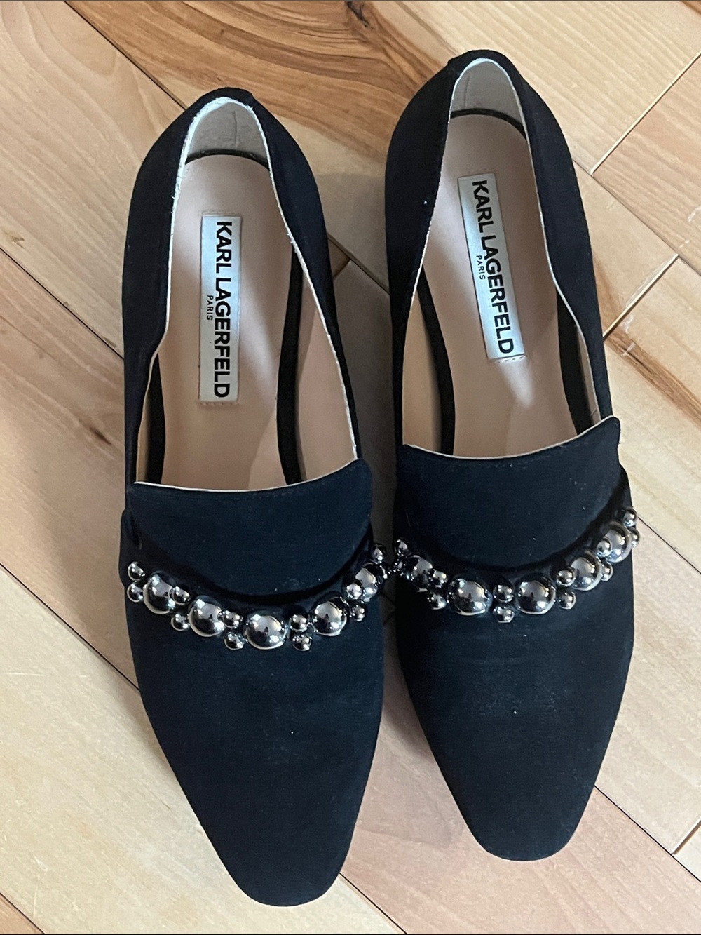 Karl Lagerfeld Paris Beaded Slip‑On Flats – Size 8 - Picture 2 of 3